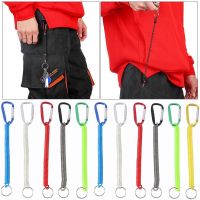 【CW】 Lock Tackle Security Camping Anti-lost Keychain Fishing Lanyards Elastic Rope