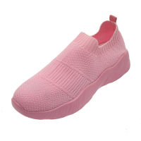 Women Knitted Sneakers Mesh Solid Slip-On Plus Size Female Vulcanized Shoes Fashion Comfortable Leisure Concise Ladies Footwear