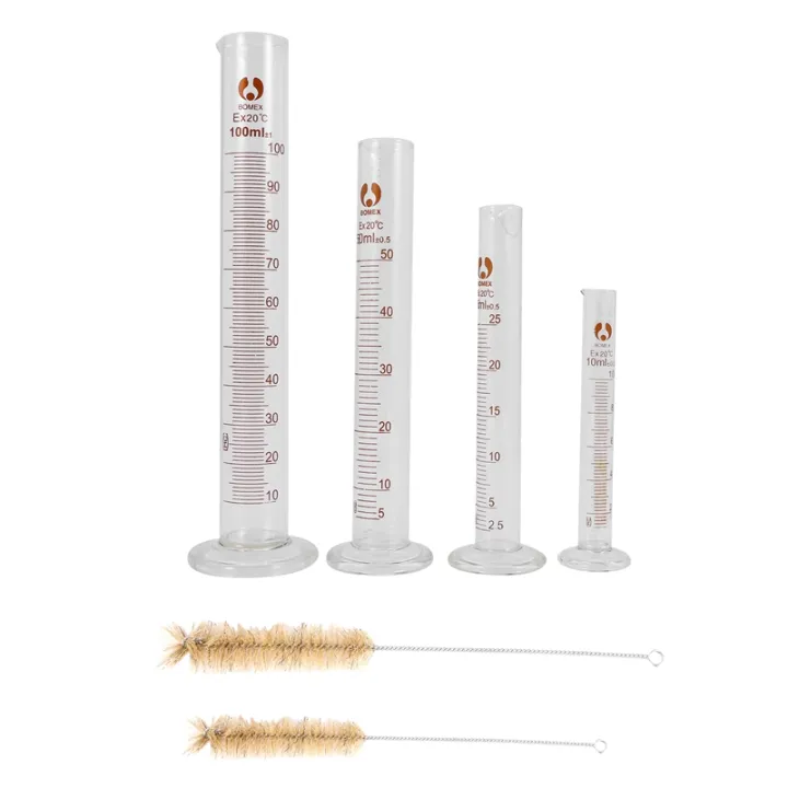 Thick Glass Graduated Measuring Cylinder Set 5ml 10ml 50ml 100ml Glass With Two Brushes Lazada 5804