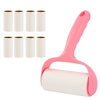 066E Lint Roller with 9 Rolls Refills Sticky Paper Hair Remover Kit Tearable Adhesive Glutinous Dust Lint Brush for Clothes