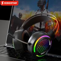 【Undine earphone】KINGSTAR ชุดหูฟังสำหรับเล่นเกมแบบมีสาย7.1หูฟังสเตอริโอเสียงรอบทิศทางไมโครโฟน USB แสง RGB หายใจสำหรับหูฟังเกมเมอร์พีซี