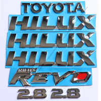 ชุด 7 ชิ้น REVO โลโก้ แต่งรอบคัน สติ๊กเกอร์ 3D โตโยต้า ไฮลักซ์ รีโว่ Logo Sticker Set Toyota Hilux REVO สีเงินโครเมี่ยม