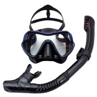 BlueBlack Set Professional Scuba Diving Masks Snorkeling Set Adult Silicone Skirt Anti-Fog Goggles Glasses Swimming Pool Equipment