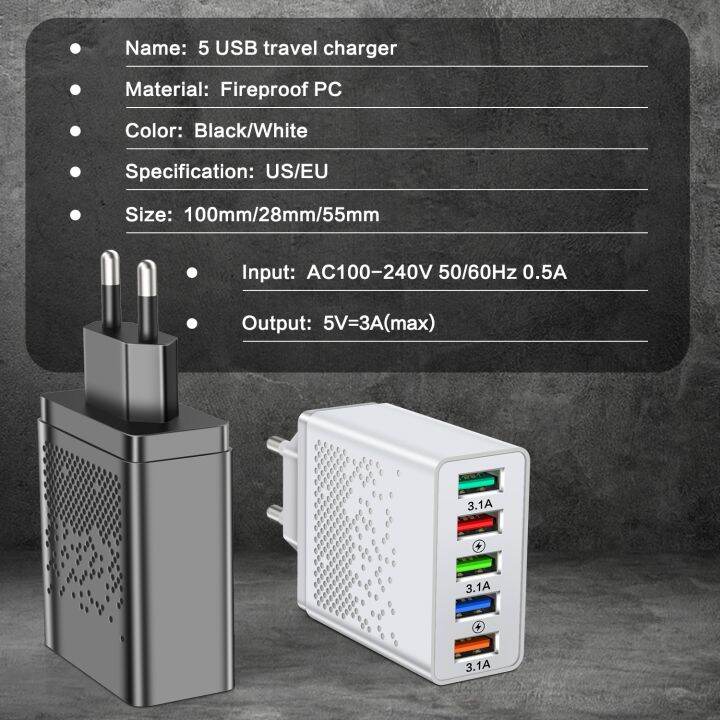 a-lovable-olaf-66w-usb-charger-adapter-a-lovable-qc-3-0-5-portscharger-for13-12xiaomi-แท็บเล็ต-quick-charger-forcharging