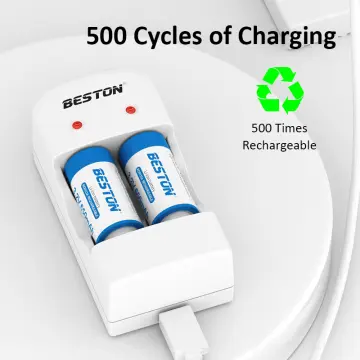 2Pcs GREAT POWER CR2 500-600mAh Rechareable Batteries White