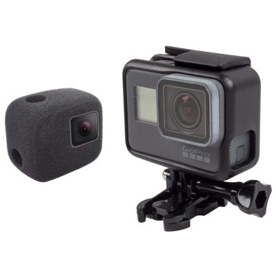 เคสโฟมกันลมสำหรับ Gopro Hero 5 6สีดำฟองน้ำกล้องหมวกกันลมเสียงลม