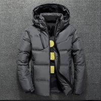 △❀℡ 2023 New Down Jacket Mens Warm Color Hooded Coat Thick Parka Male Outdoor Outerwear