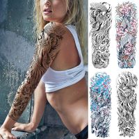 Large Full Arm Sleeve Tattoo Japanese Traditional Samurai Waterproof Temporary Tatoo Sticker Totem Men Women Phoenix Fake Tatto