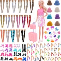 Barbies House Kids Toy Accessories Handmade Skirt Clothes Hat Stockings High Heels Boots Luggage Suit 11.5 Inch Doll Girls Gifts