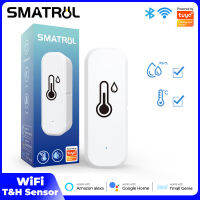 SMATRUL Tuya /Smart Life Wifi เซ็นเซอร์วัดอุณหภูมิความชื้น,สัญญาณเตือนในร่มเสียงรองรับการเชื่อมต่อกับฉากอัจฉริยะเฝ้าติดตามแบบเรียลไทม์ควบคุมด้วยเสียงองศาเซลเซียส/ฟาเรนไฮต์บ้านอัจฉริยะสำหรับ Alexa Google Home