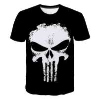 Punisher T-Shirts 3D Kids Skull T Shirt Fitness Streetwear Summer Childrens Clothing Short Sleeve Tee Boys Clothes Camisetas