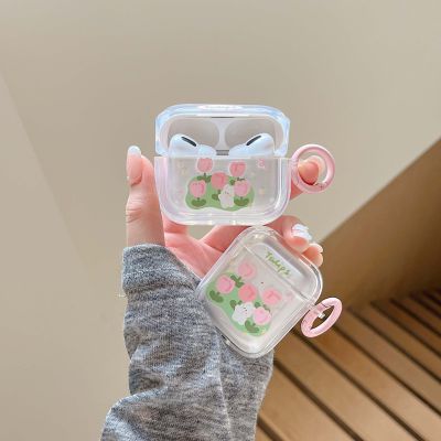 Tulips flower rabbit cute bunny shockproof earphone charging box for apple airpods 1 2 pro 3 2nd cartoon wireless bluetooth case Headphones Accessorie