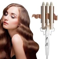 【LZ】▧┇  Profissional Ferro De Ondulação De Cerâmica Triplo Tambor De Cabelo Styler Ondulação De Cabelo Ferramentas De Estilo Modelador Elétrico 110-220V