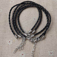 Free Ship 100 pcs black leather complect celets 190x3mm