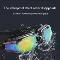 ♛☁ Professional Swimming Glasses Anti-fog Electroplating UV Swim Goggles With Case Earplugs Men Women Diving Water Sports Eyewear