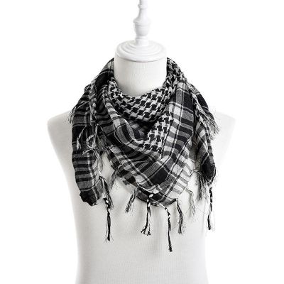 New Fashion Plaid Printed Men Scarf Wraps Arab Tactical Shemagh Palestine Light Polyester Scarf Shawl For Men Women
