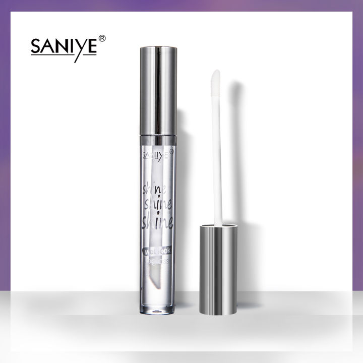 saniye-1pc-transparent-lip-glaze-long-lasting-moisturizing-lip-gloss-glitter-liquid-lipstick-lip-oil-lips-tint-care-l1174