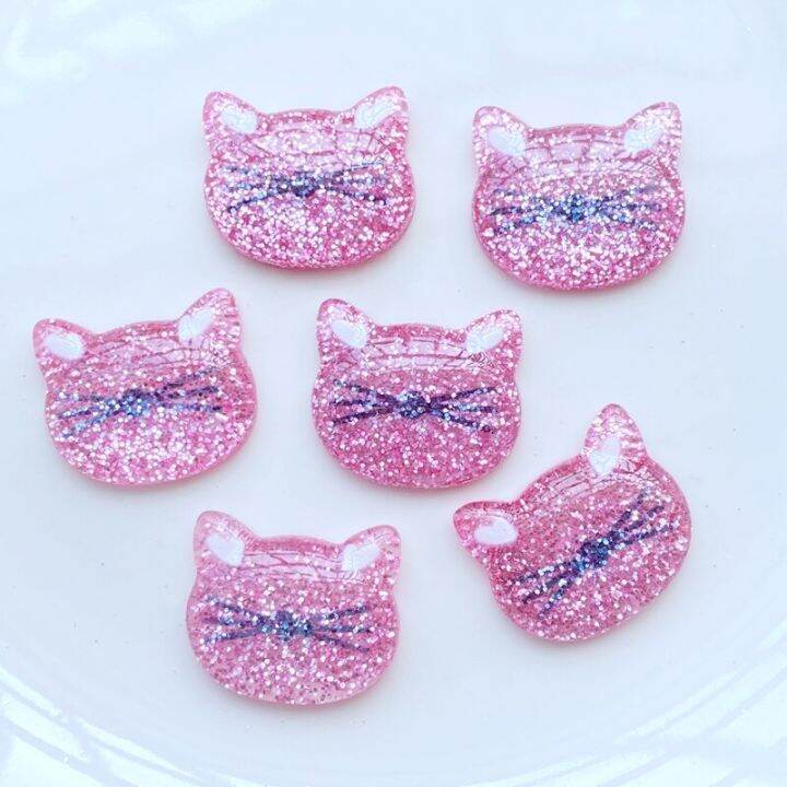 10pcs-new-lovely-shiny-cat-flat-back-cabochon-scrapbooking-hair-bow-center-embellishments-diy-accessories