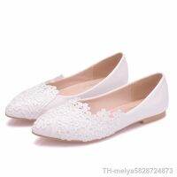 【hot】✥✧❆  Comemore 2021 Ballet Flats Bride Wedding Shoes Flat Low Heel Heels Pumps 34