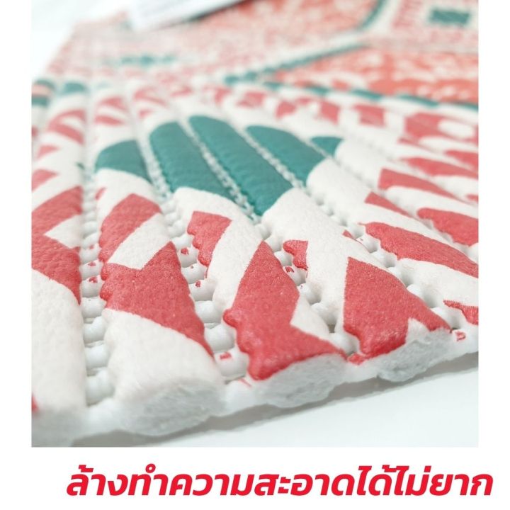 ผ้าเช็ดเท้า-พรมเช็ดเท้าเมมโมรี่-โฟมเช็ดเท้าห้องน้ำ-พรมกันลื่น-ผลิตจากแผ่นโฟมยางeva-เหมาะสำหรับเช็ดเท้ากันลื่น-สีแดง-ขนาด