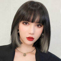 Popular Collection ? Wig Womens Short Hair Hanging Ear Dyed Collarbone Length Haircut Artificial Human Hair Natural Girl Full-Head Wig Lisa Same Style Hairstyle