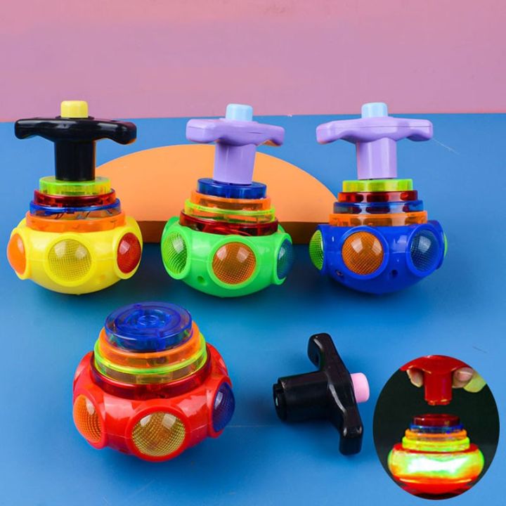 ของเล่นหมุนได้หลากสีเรืองแสงสำหรับของขวัญปาร์ตี้วันเกิดเด็กปั่นของเล่นด้านบนสะท้อนแสงลูกข่าง-gyro