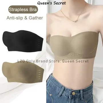 queensecret 2024 Adhesive Bra, Push up Strapless Self Adhesive Bra, Invisible  Silicone Bra for Backless Dress (A, Black) at  Women's Clothing store