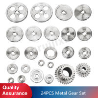 24pcs CJ0618 (Metric&amp;Imperial)Mini Lathe Metal Gears Kit/Synchronous Wheel/Feed Gear/Spindle Duplex Gear/Exchange Gears Set-qeangshe