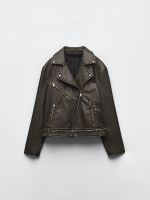 ◄❀ Loose Pu Faux Leather Jacket with Female Streetwear Lapel Biker Coat Outwear