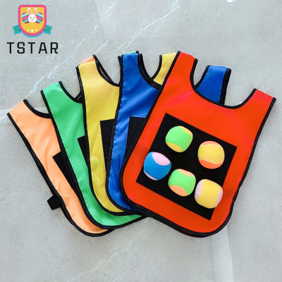 TS【ready Stock】Children Sticky Jersey Vest With Sticky Ball Game Waistcoat Props Outdoor Sport Throwing Toys For Kids【cod】