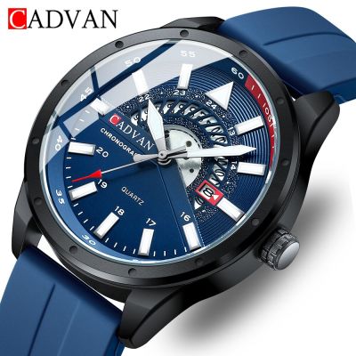 CADVAN แฟชั่นชายยอดนาฬิกาแบรนด์หรูกันน้ำกีฬาบุรุษนาฬิกาซิลิโคนอัตโนมัติวันที่ทหารนาฬิกาข้อมือ