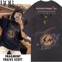 BOB พร้อมส่ง Travis Scott สินค้าใหม่ Cactus Jack FRAGMENT CREATE TEE TS Lighting Eagle  แขนสั้น คู่รัก streetwear เสื้อยืดแฟชั่น เสื้อยืดฤดูร้อน [M-XXL]