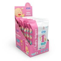 Narak Baby Wipes เบบี้ ไวพส์ น่ารักวันเดย์พลัส ผ้าเช็ดทำความสะอาด ทิชชูเปียก  20 แผ่น (6 ซองต่อชุด)