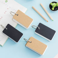 100pcs/box Color Ring Buckle Word Memo Pad Kraft Cute Blank Handwritten Notepads Card