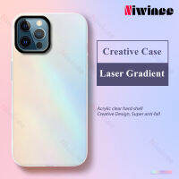 เคสไล่ระดับเลเซอร์ของ NIWINEE 3 IN 1สำหรับ iPhone 15 14 13 12 11 Pro Max XS XR X 8 7 6 Plus + Aurora Case กันกระแทกสุดหรูฝาหลัง