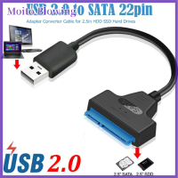 Moito USB 2.0ถึง SATA 22 PIN LAPTOP Hard Disk Drive SSD ADAPTER CONVERTER CABLE