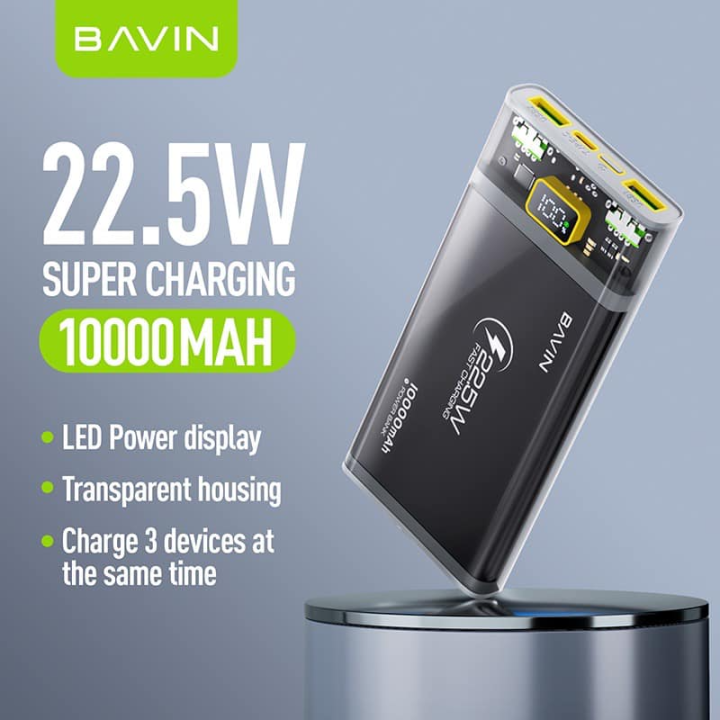 Original Bavin Slim Mah Wqc Super Pd Fast Charging Powe Rbank With Type C Input