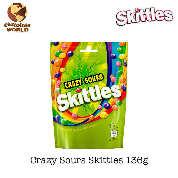 Skittles Crazy Sours Pouch 136g | Lazada