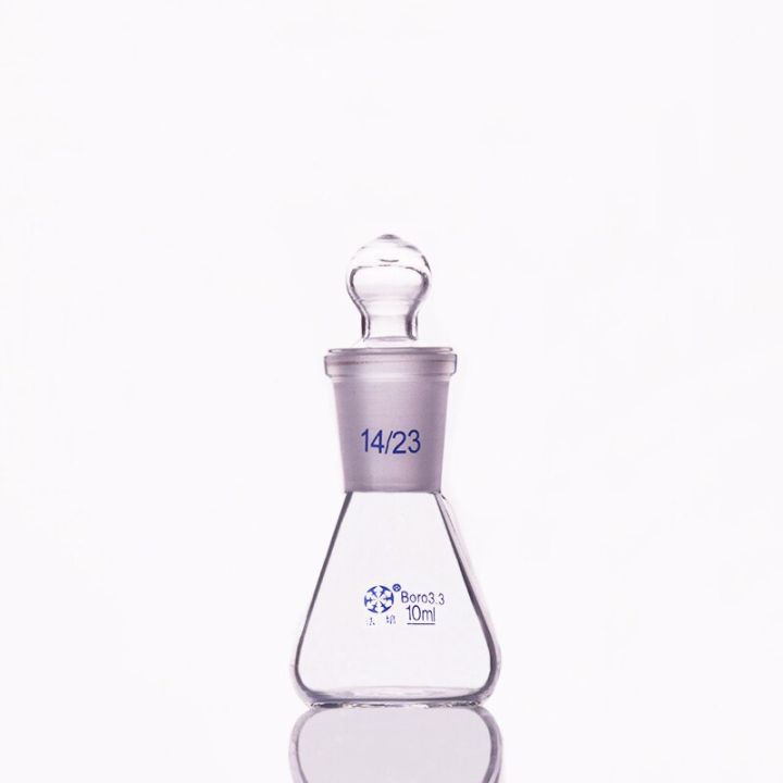 hot-on-sale-bkd8umn-ฟลาสค์รูปทรงกรวยที่มีกราวด์ในมาตรฐานฝาปิดกระจกความจุ14-23ขวดทดลองพลาสติกปากมาตรฐาน