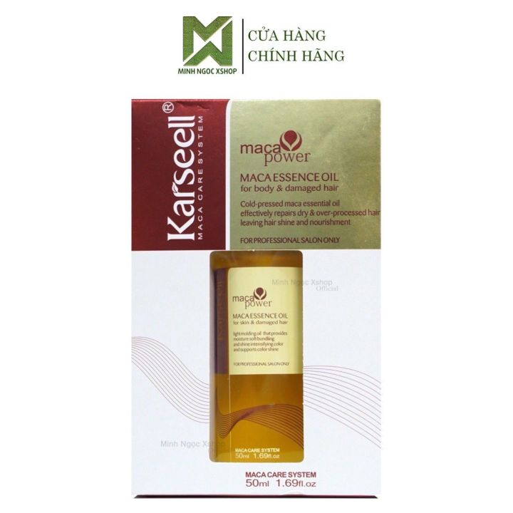 Tinh dầu Karseell Maca: Tinh dầu Karseell Maca là một trong những sản phẩm được tin dùng nhất trong việc dưỡng tóc và kích thích mọc tóc. Với các dưỡng chất thiên nhiên quý giá, tinh dầu Karseell Maca giúp phục hồi tóc khô xơ, hạn chế tóc rụng và kích thích mọc tóc mới. Hãy để mái tóc của bạn thêm bóng khỏe và rực rỡ nhờ tinh dầu Karseell Maca!
