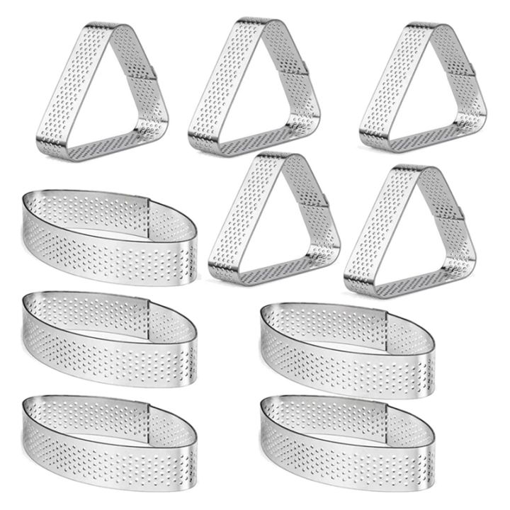 boat-shape-amp-triple-cornered-stainless-steel-tart-ring-tower-cake-mould-baking-tools-perforated-cake-mousse-ring