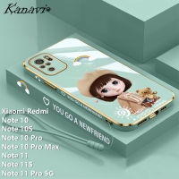 Kanavi หมวกชุบหรูหราหมวกยางนิ่มสำหรับเด็กผู้หญิงสำหรับ Xiaomi Redmi Note 10S Note 10 Pro Note 10 Pro Note 10 Pro Max Note 11S Note 11S Note 11 Pro 5G เคสโทรศัพท์มีสไตล์และทนทาน