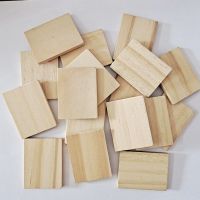 【YF】❡✔❍  100pcs 3.5X4.5CM Unfinished Wood Rectangle Blank Pieces Tags Slices for   Crafts Painting Decorations