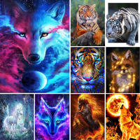 5D DIY Diamond Embroidery Animal Tiger Picture Rhinestone Mosaic AB Drill Diamond Painting Wolf Cross Stitch Handmade Home Decor