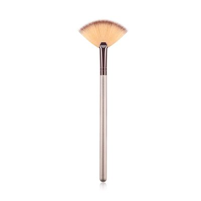 1 Pcs Professional Fan Makeup Brush Blending Highlighter Contour Face Loose Powder Brush champagne Gold Cosmetic Beauty Tools Makeup Brushes Sets