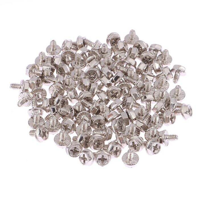 100pcs Toothed Hex 6/32 Computer PC Case Hard Drive Motherboard