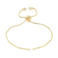 20pc Rack Plating Brass Chain Bracelet Making, with Rhinestone, Long-Lasting Plated, Slider Bracelets Making, Cadmium Free &amp; Lead Free, Real 18K Gold Plated, Single Chain Length: about 115~120mm