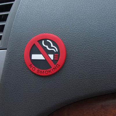 【ซินซู🙌】สติ๊กเกอร์ไวนิลห้ามสูบบุหรี่สติกเกอร์รถมีสไตล์ทรงกลมสีแดง