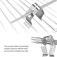 6pcs Barbecue Thermometer Probe Holders Stainless Steel BBQ Grill Clips Picnic Temperature Gauge Probe Brackets Cooking Utensils
