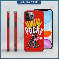 Glico Pocky เคสโทรศัพท์สำหรับ iPhone 14 Pro Max / iPhone 13 Pro Max / iPhone 12 Pro Max / iPhone 11 Pro Max / XS Max / iPhone 8 Plus / iPhone 7 plus ฝาครอบเคสป้องกันหนังแกะป้องกันการตก IIAWXS